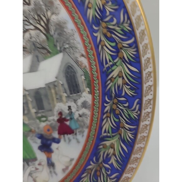 Royal Worcester Boxing Day Christmas Past Series Collector Plate  8 " - Picture 2 of 7
